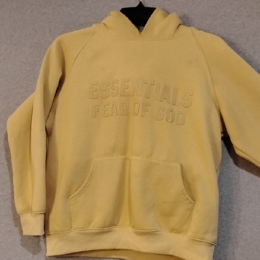 Essentials Fear Of Gods Light Yellow Hoodie
